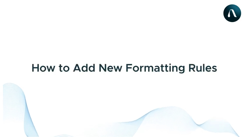 Adding New Formatting Rules